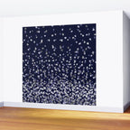 Floating Confetti - Navy Blue and Silver Wall Mural Gallery Image 2