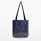 Floating Confetti - Navy Blue and Silver Tote Bag Gallery Image 2