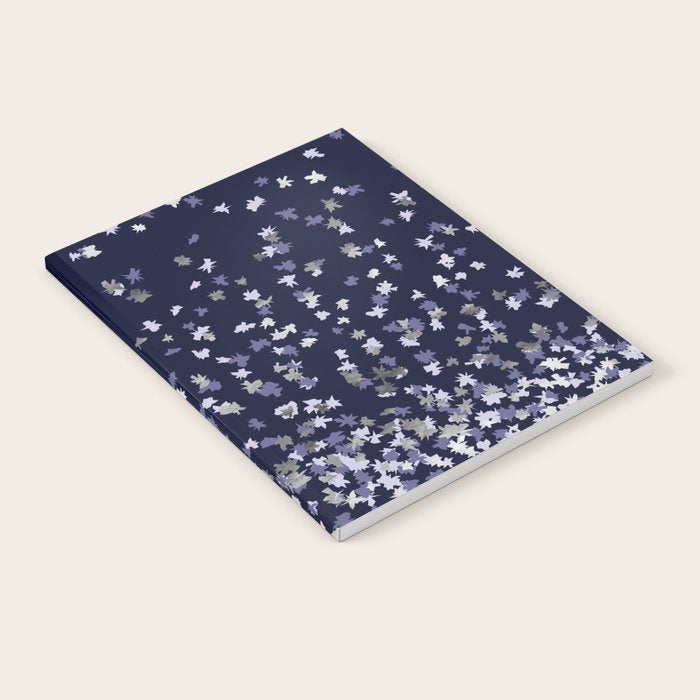 Floating Confetti - Navy Blue and Silver Notebook Gallery Image 2