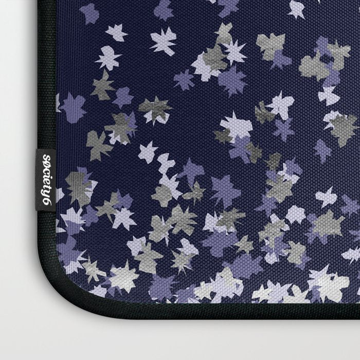 Floating Confetti - Navy Blue and Silver Laptop Sleeve Gallery Image 3