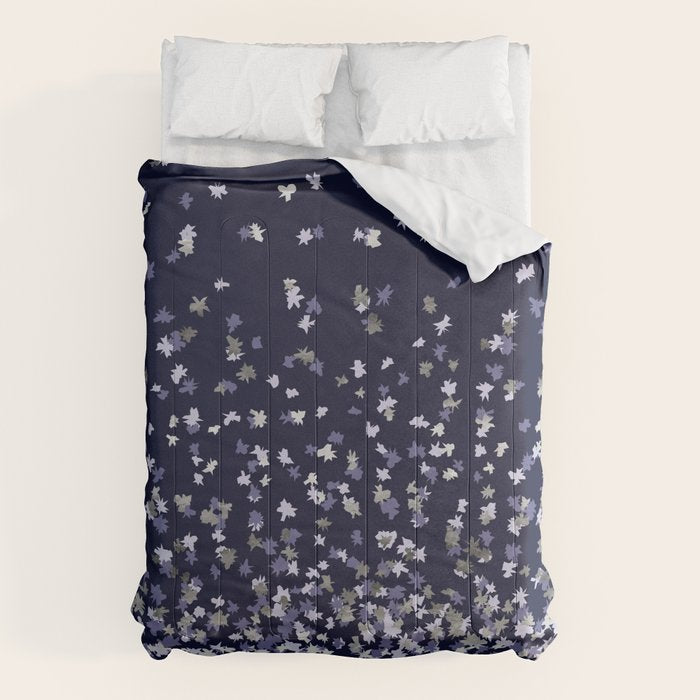 Floating Confetti - Navy Blue and Silver Comforter Gallery Image 6