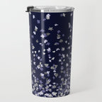 Floating Confetti - Navy Blue and Silver Travel Mug Gallery Image 3