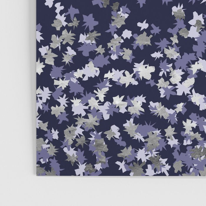 Floating Confetti - Navy Blue and Silver Poster Gallery Image 3