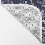 Floating Confetti - Navy Blue and Silver Bath Mat Gallery Image 2