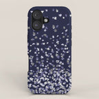 Floating Confetti - Navy Blue and Silver iPhone Case Gallery Image 1