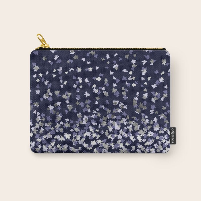 Floating Confetti - Navy Blue and Silver Carry All Pouch Gallery Image 1