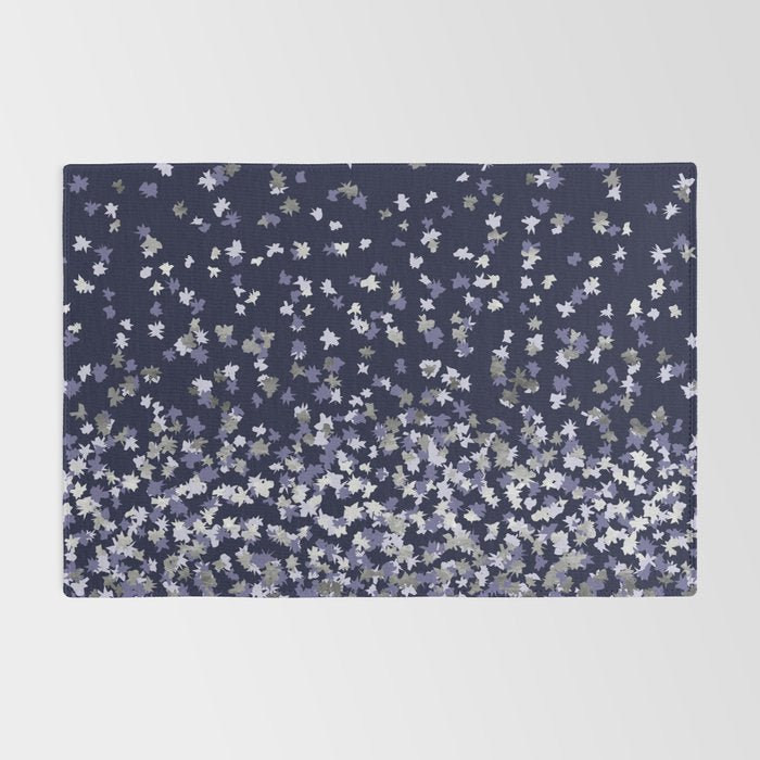 Floating Confetti - Navy Blue and Silver Rug Gallery Image 2