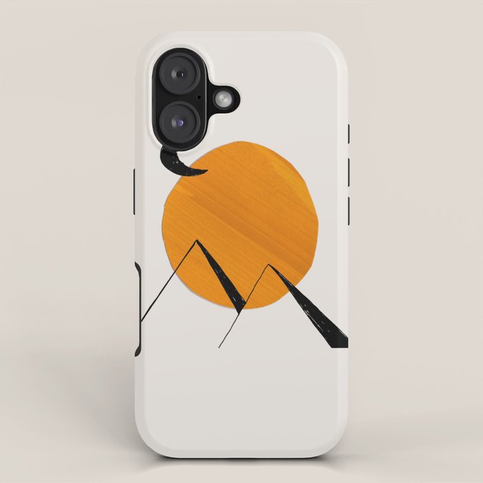 Minimalist Minimal Mid Century Abstract Middle Eastern Egypt Ancient Ruins Pyramids Moon Ejaaz Hanif iPhone Case Gallery Image 1