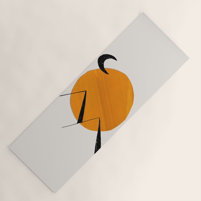 Minimalist Minimal Mid Century Abstract Middle Eastern Egypt Ancient Ruins Pyramids Moon Ejaaz Hanif Yoga Mat Gallery Image 1