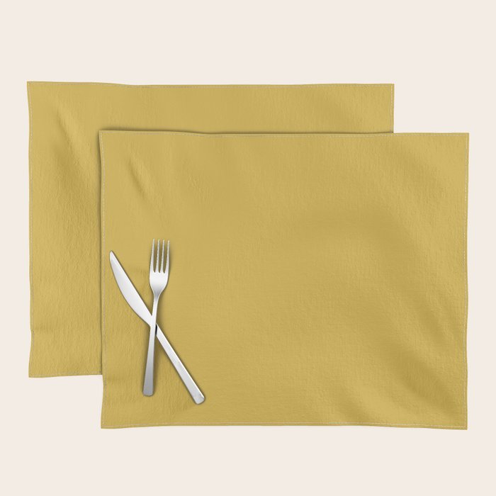 Light Mustard Yellow Solid Colour Placemat Gallery Image 1