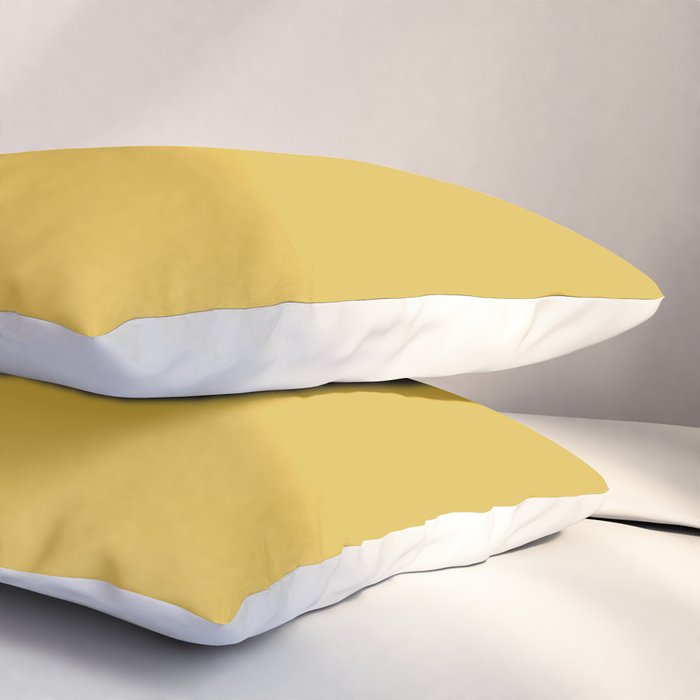 Light Mustard Yellow Solid Colour Pillow Sham Gallery Image 3