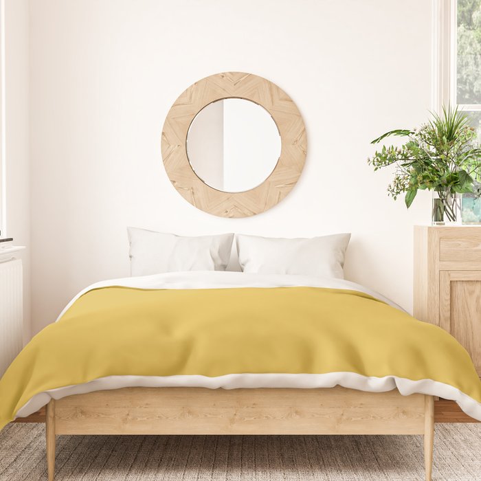 Light Mustard Yellow Solid Colour Duvet Cover Gallery Image 3