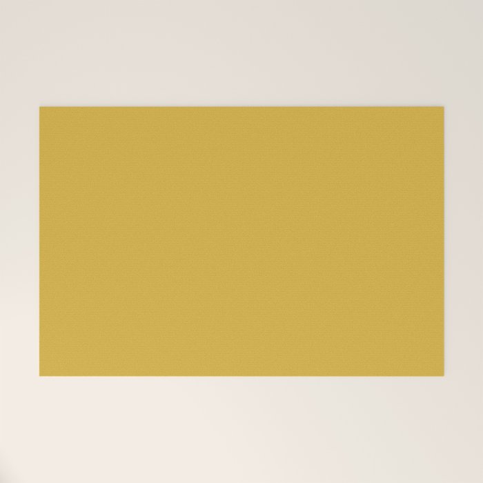 Light Mustard Yellow Solid Colour Welcome Mat Gallery Image 1