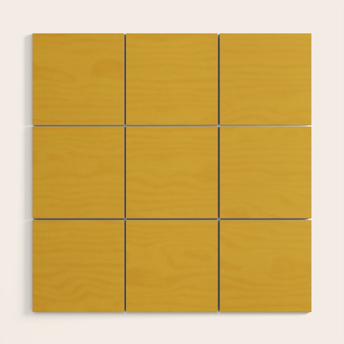 Light Mustard Yellow Solid Colour Wood Wall Art Gallery Image 1