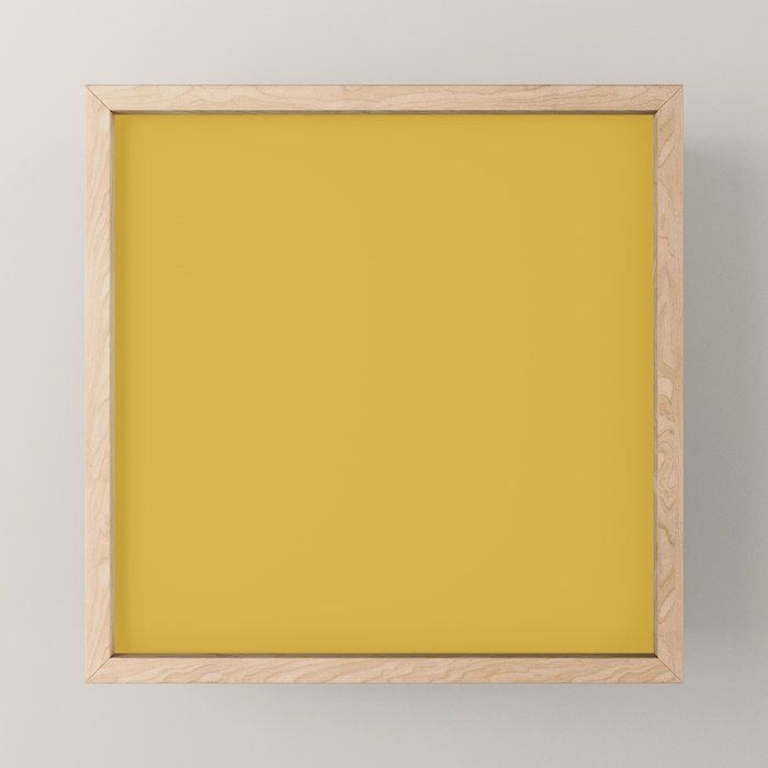 Light Mustard Yellow Solid Colour Mini Art Print Gallery Image 1