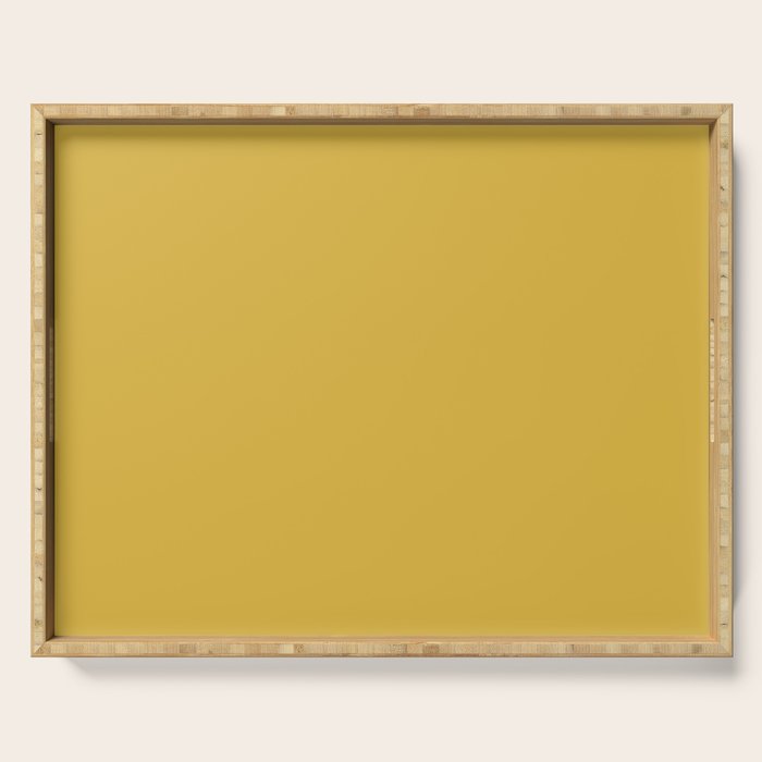 Light Mustard Yellow Solid Colour Serving Tray Gallery Image 1