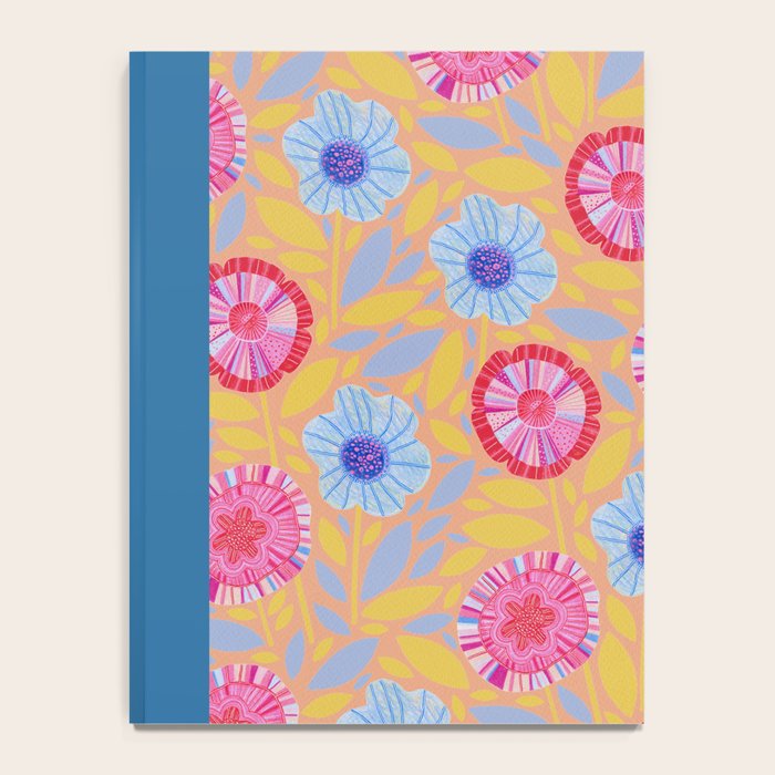 Folk Floral Blossoms in Pastel Pink Notebook Gallery Image 4