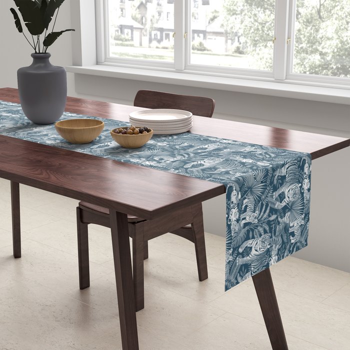 Family of Tigers (Monochrome)  Table Runner Gallery Image 2