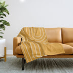 Mid Century Modern Geometric 118 in Yellow Gold Shades (Rainbow and Sun Abstraction) Throw Blanket Gallery Image 1