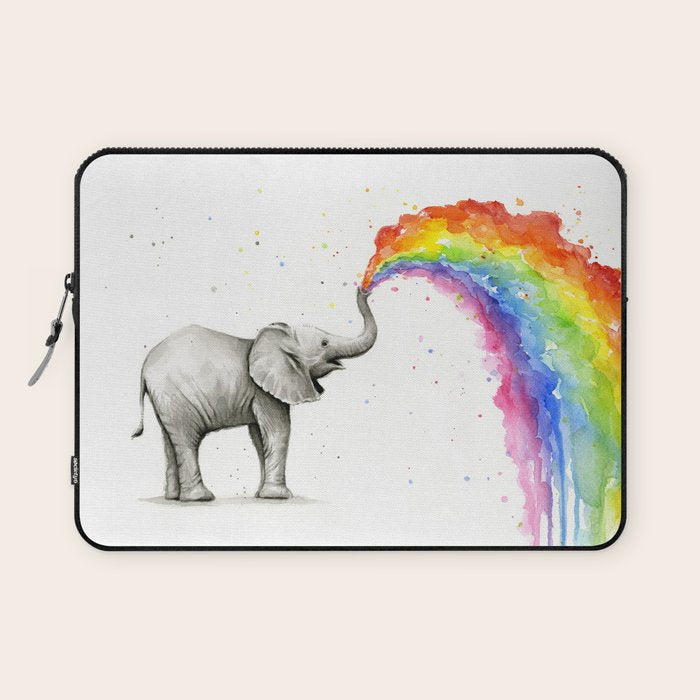 Rainbow Baby Elephant Laptop Sleeve Gallery Image 1