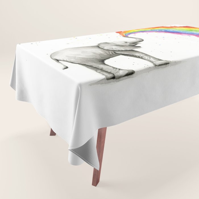 Rainbow Baby Elephant Tablecloth Gallery Image 1