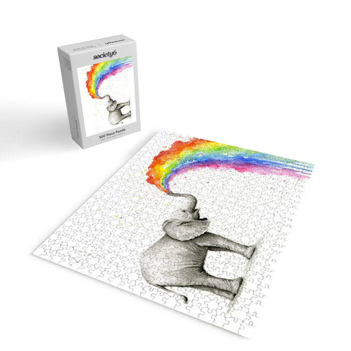 Rainbow Baby Elephant Jigsaw Puzzle Gallery Image 2