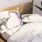 Rainbow Baby Elephant Pillow Sham Gallery Image 2