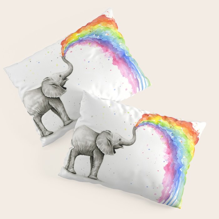 Rainbow Baby Elephant Pillow Sham Gallery Image 3