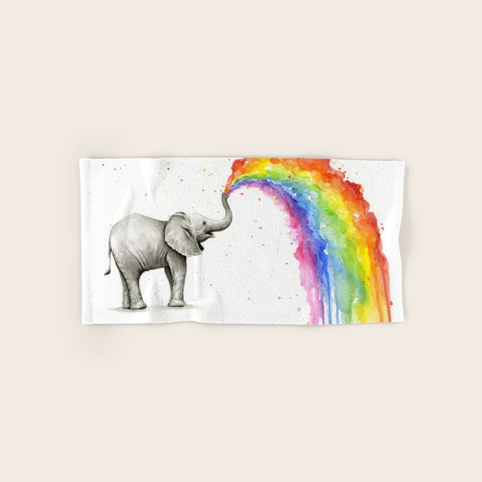 Rainbow Baby Elephant Bath Towel Gallery Image 1