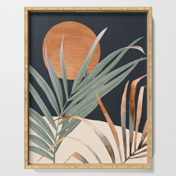 Abstract Art Tropical Leaves 120 Serving Tray Gallery Image 1