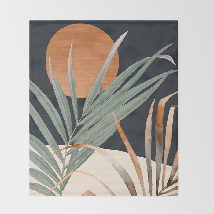 Abstract Art Tropical Leaves 120 Throw Blanket Gallery Image 2