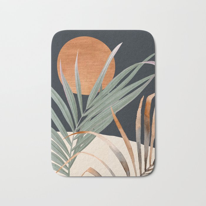 Abstract Art Tropical Leaves 120 Bath Mat Gallery Image 1