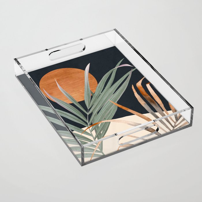 Abstract Art Tropical Leaves 120 Acrylic Tray Gallery Image 1
