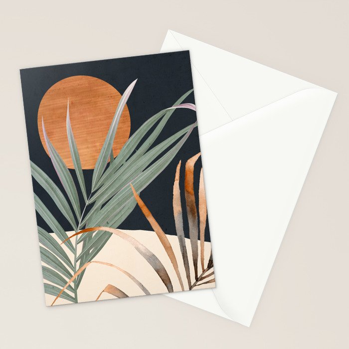 Abstract Art Tropical Leaves 120 Stationery Card Gallery Image 2