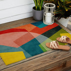 Abstract Modern Colorful Original Art Outdoor Rug Gallery Image 2