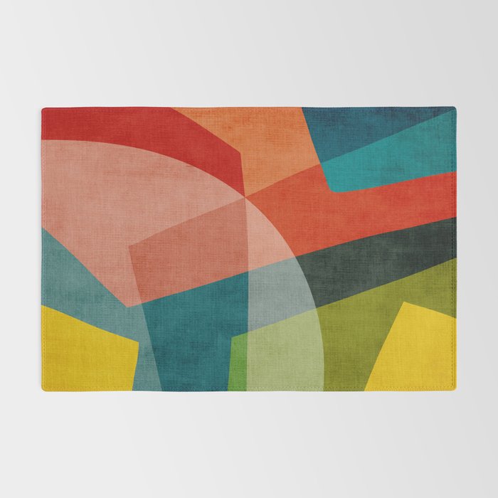 Abstract Modern Colorful Original Art Rug Gallery Image 2