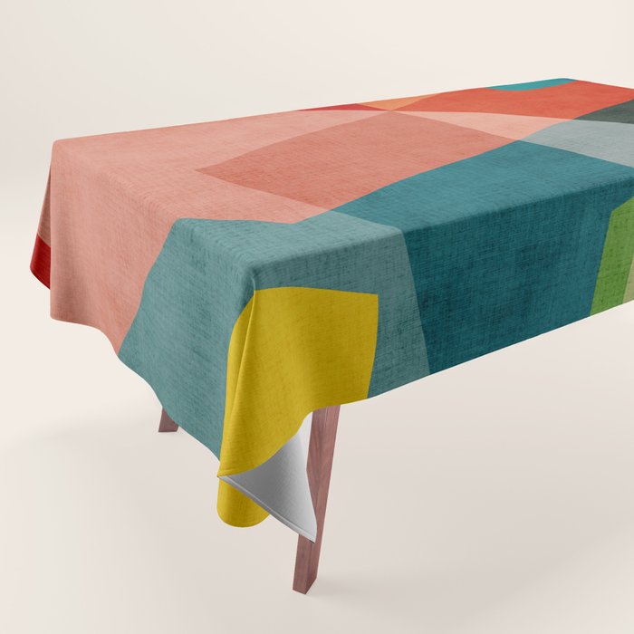 Abstract Modern Colorful Original Art Tablecloth Gallery Image 1