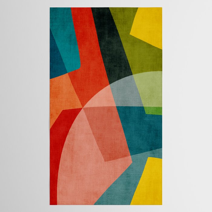 Abstract Modern Colorful Original Art Tablecloth Gallery Image 2