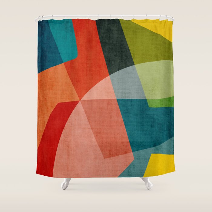Abstract Modern Colorful Original Art Shower Curtain Gallery Image 1