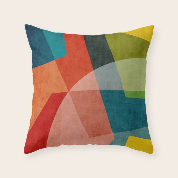 Abstract Modern Colorful Original Art Throw Pillow Gallery Image 1