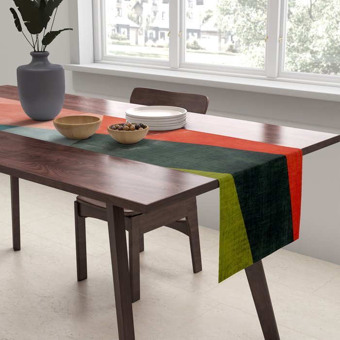 Abstract Modern Colorful Original Art Table Runner Gallery Image 2
