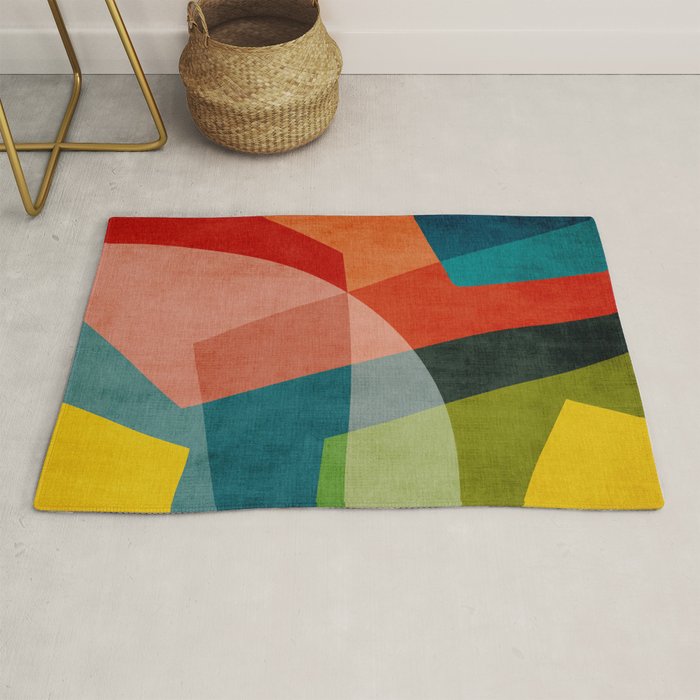 Abstract Modern Colorful Original Art Rug Gallery Image 1