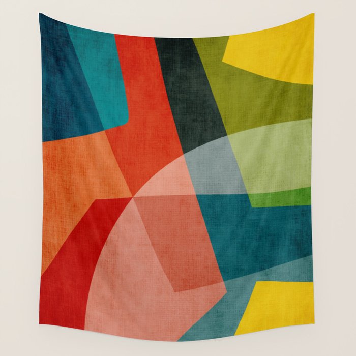 Abstract Modern Colorful Original Art Wall Tapestry Gallery Image 1