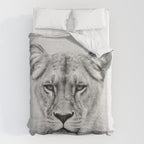 Lioness - Black & White Duvet Cover Gallery Image 6