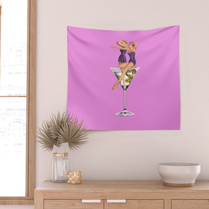 girls night pink Wall Tapestry Gallery Image 2