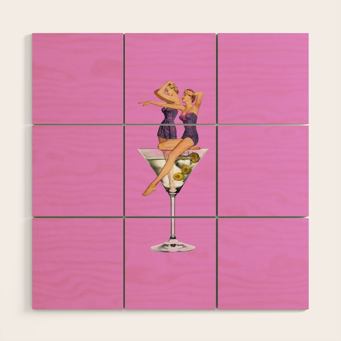 girls night pink Wood Wall Art Gallery Image 1