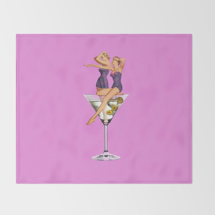 girls night pink Throw Blanket Gallery Image 2