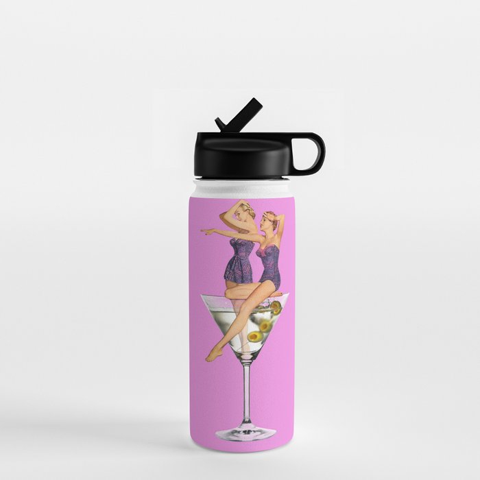 girls night pink Water Bottle Gallery Image 1