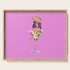 girls night pink Serving Tray Gallery Image 1