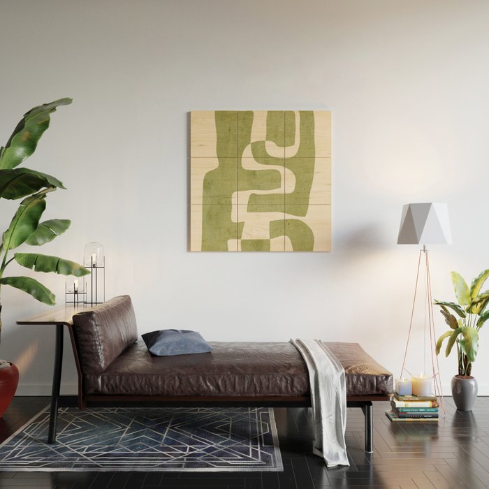 Abstract Shapes Modern Art 22 Wood Wall Art Gallery Image 2